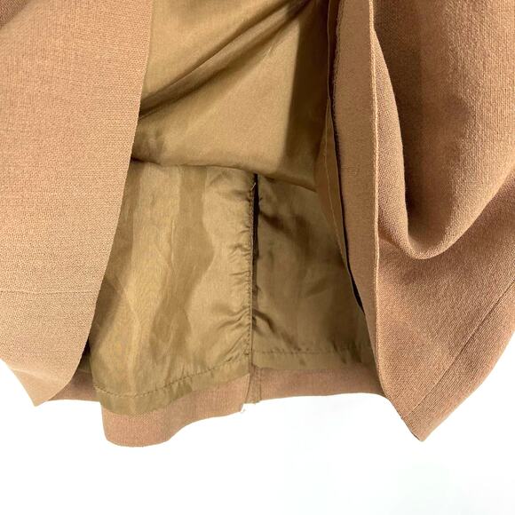 Giorgio Armani 100% Wool Brown Pencil Skirt Size 12 Made In Italy - Picture 5 of 9